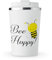 MAXIKIWI - Insulated Double Walled, Leakproof Stainless Steel Mug, Coffee or Tea Travel Tumbler with Lid, Keep Drinks Hot and Cold - Bee Happy This Spring - 350ml