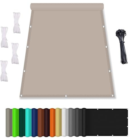 Rechter Winkel Sonnensegel, Sonnenschutz Garten mit Seil, Wasserdicht markisenstoff, Wasserabweisend Imprägniert 95% Uv-Block, für überdachung Balkon Terrasse Schwimmbad Graubraun 4x8M