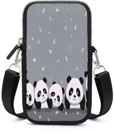 YHEGBFD Handytasche, lustige Baby-Panda-Handytasche, Handy-Paket, kleine Crossbody-Handy-Geldbörse für Frauen, lustiger Baby-Panda, Einheitsgröße