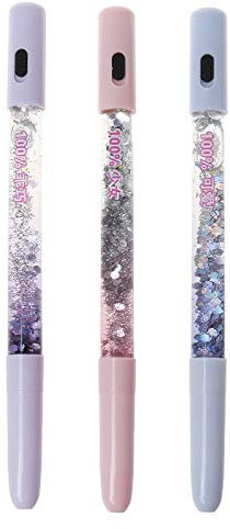 PANFHGFG Farbiger LED-Kugelschreiber mit flüssigem Treibsand, 0,5 mm, Zauberstab, Schule, Schreibwaren O