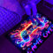 Manicer Neon Gaming Area Rug, Blacklight UV Reactive Game Controller Non-Slip Door Throw Rug Fluorescent Flannel Floor Mat Carpet, Glow in The Dark Play Mat for Bedroom, Playroom - 19.7 x 31.5