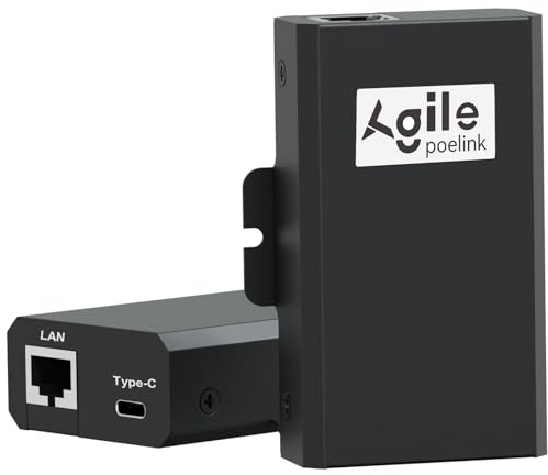 AgilePoElink PoE Splitter 60W PoE auf USB C und LAN Splitter IEEE 802.3bt, 10/100/1000Mbps, Power Over Ethernet auf USB Typ C Adapter