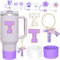 13 Pcs Letter Cup Accessories Set for Stanley Straw Cover Silicone Boots Compatible with Stanley Tumbler 30 oz 40 oz Personalized Initial Name ID A-Z Letter Charm Letter Stickers for Women Girls(T)