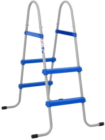 Generico Scaletta per Piscina Fuori Terra 84 cm in Acciaio e Plastica (Peso 5,66KG)
