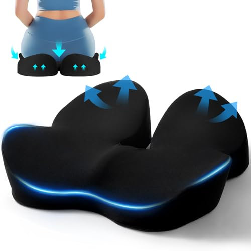 Firhuza Memory-Sitzkissen für Bürostuhl, ergonomische Kissen, Kissen zur Druckentlastung, Ischias & Schmerzlinderung, Memory-Schaum für langes Sitzen