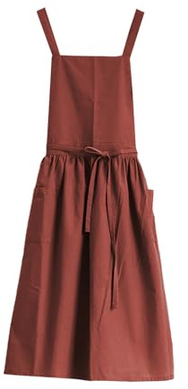 Eladcncmc Delantal de lino de algodón para cocineros y panaderos, para café, restaurante, lona para uso culinario del personal de restaurantes