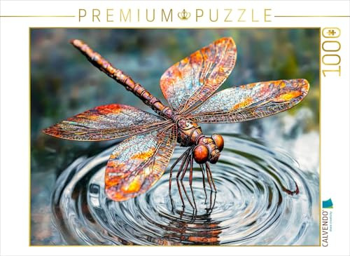 Puzzle · Elegante Metall-Libelle: Einzigartiges Gartenkunstwerk für | Naturfreunde · Diese kunstvoll gefertigte Metall-Libelle schwebt über… · 1000 Teile · Lege-Größe 64 × 48 cm · CALVENDO Puzzle