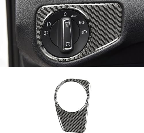 HLMNAKE Interior Sticker Abdeckung aus Carbonfaser, Auto Trim Tuning Dekoration Accessoires für 2014-2020 VW GOLF 7 (Schalter Scheinwerfer)