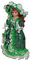 Qianly 40cm Puppen mit Halter, Viktorianisches Design mit Kleid Und Hut, Grün