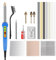 150W Plastic Welding Kit, 2-in-1 Plastic Welder & Soldering Iron Gun 2-Speed Adjustable with 5 Soldering Tips, 56 Plastic Rods, Steel Mesh, Metal Brush for Car Bumper Surface Repair, Blue