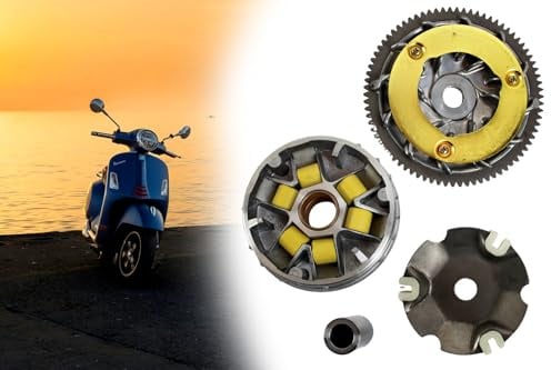 Variomatik komplett mit Keilriemenscheibe kompatibel mit Piaggio Beverly, Liberty, Fly, Zip, X7, Aprilia, Derbi, Gilera, Vespa LX, 125-150ccm 4-Takt Leader Motor, Maxi Roller
