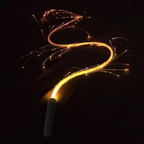 Fouets LED | Accessoires de danse avec lumière rotative à 360 degrés | Fouet en fibre optique avec piles réutilisables, fouets brillants avec 4 modes d'éclairage variables