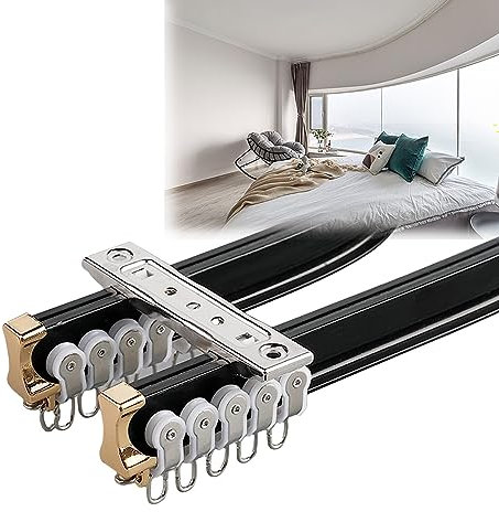 Flexible Vorhangschiene für Fenster und Dusche, 3 5 m, Deckenmontage, gebogene Stange für Erkerfenster, biegbare Schienengleiter, gerade, Balkonfenster, Gleitschiene, Führungsschiene für Jalousien und
