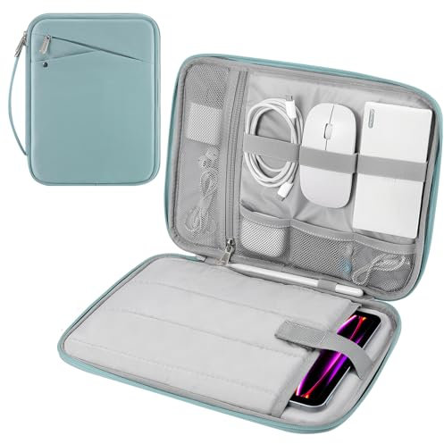 MoKo Custodia Morbida per Tablet da 12.9 Pollice, Custodia Protettiva Compatibile con iPad Pro 12.9 2024/2022/2021/2020/2018, iPad Air 12.9 2024, Resistente agli Spruzzi e agli Urti, Blu nebbioso