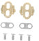 DECOMELODY Selbstsicherndes Pedalplatten-Set 2-teilig Fahrradpedal-zubehör Clip – Für Passende Mountainbike-Schuhe Einfach Zu Verwenden Goldene Farbe
