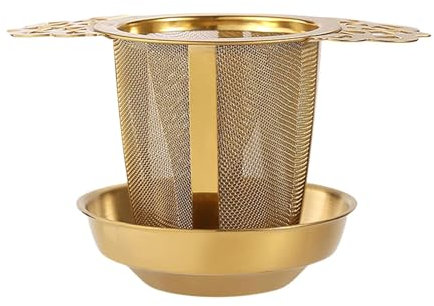 Edelstahl -Teesieb, kreativer Spitze Tee -Netz -Tee -Brauer 304 Edelstahl Goldteziel Tee Sieb Teesieb Tee Sieb Tee Degs Tee S Edelstahlteziel, Mesh Sieb - Täkchen mit großer Kapazität Teekannen Teekan