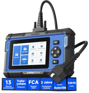 OBD2 Scanner, TOPDON ArtiDiag600 Elite, Full-System Car Diagnostic Tool, 13 Maintenance Service, FCA/SGW, 2 Years of Free Updates, Car Diagnostic Scanner with CAN-FD