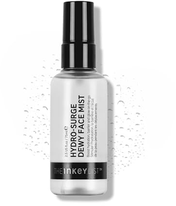The INKEY List Hydro-Surge Dewy Face Mist 75ml | Fragrance and Alcohol-Free Hydrating Spray Delivers 12-Hour Moisture and Instant Glow Over Makeup or on Sensitive Skin