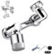 Krivo - Rubinetto girevole universale Krivo V2, 1080°, rubinetto rotante per cucina e bagno (1 pz)