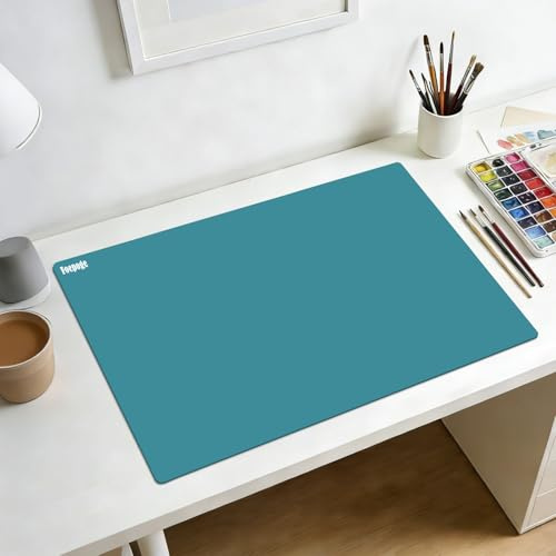 Extra Groß Bastelunterlage Kinder: 92x61 cm Silikonmatte Malunterlage Groß | Bastelmatte für Basteln/Epoxidharz Handwerk - Abwaschbar Platzset/Silikon Unterlage für Küche - Morandigrün - Foepoge