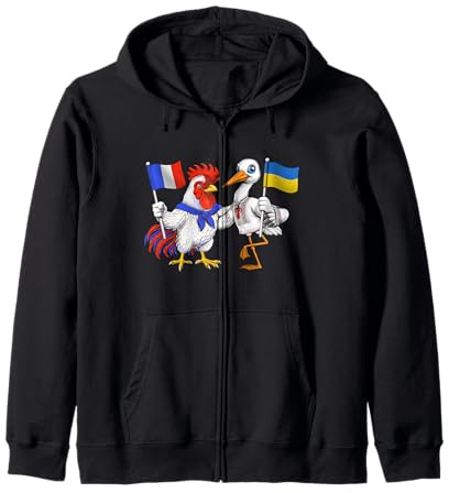 Drapeau France Ukraine Racines Françaises Héritage Ukrainien Sweat à Capuche