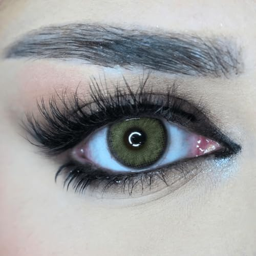 Venus® Grüne Kontaktlinsen Ohne Stärke, 1 Paar, 14,2 mm, Dubai Pistachio | 0.00 Dioptrien, Weiche Jahreslinsen Green Contact Lenses für Damen & Brillenträger