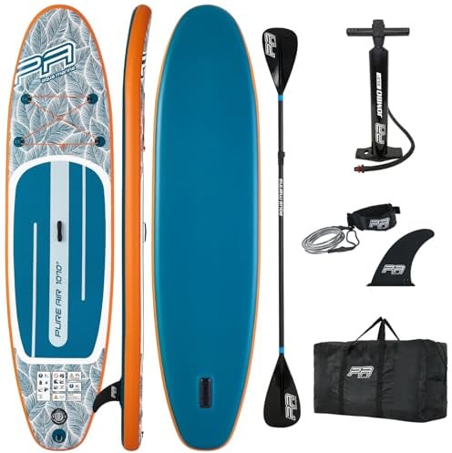 Aqua Marina Pure Air Coast SUP Board Aufblasbares Stand Up Paddle Set (310x79x15cm)