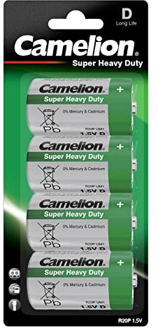 Camelion 10000420 Super Heavy Duty Batterien R20/ Mono/ 4er Pack