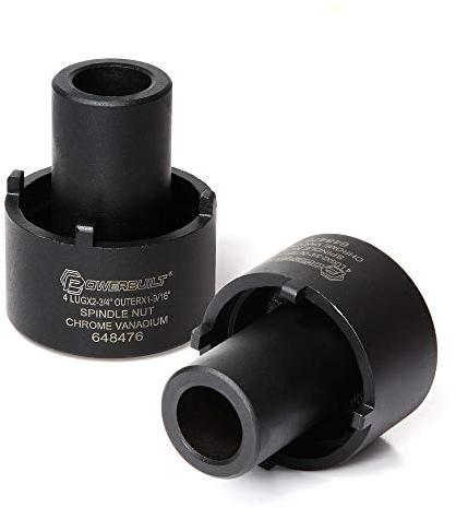 Powerbuilt Spindelmutter-Stecknuss, 4 Ösen, 2-3/4 Zoll außen, Ford, einfache Entfernung von Spindelmuttern, 2WD Hinterachsen, drehbare Kontermutter - 648476, Schwarz