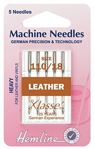 Hemline Nähmaschinennadeln Ledernadeln 110/18 (stark). Packung zu 5 Stück