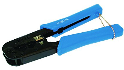 LogiLink Professional (WZ0033) Universal Crimpzange (8P8C-RJ45, 6P6C-RJ12, 6P4C-RJ11) mit Kabelschneider und Abisolierer