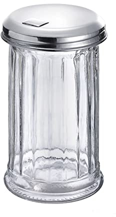 Westmark Zuckerstreuer, Fassungsvermögen: 300 ml, Glas/Rostfreier Edelstahl, New York, Silber/Transparent, 65202260