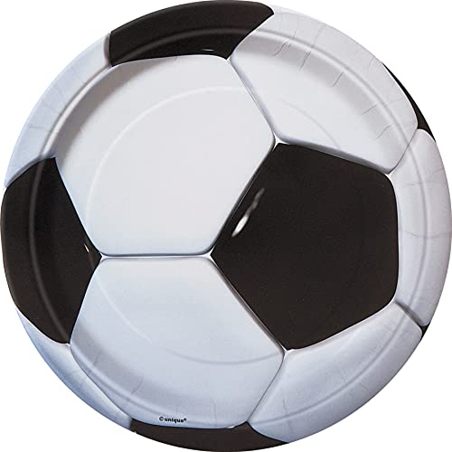 Unique 27304EU Umweltfreundliche Pappteller-18 cm-Fußballparty-Packung mit 8 Stück, Fußball, Multicolour