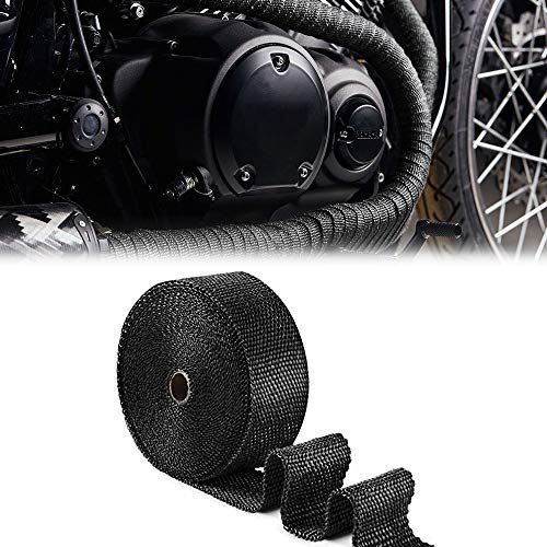 4R Quattroerre.it 16048 Cinta Aislante Térmica para el Escape Moto Negro 5 x 15 mt