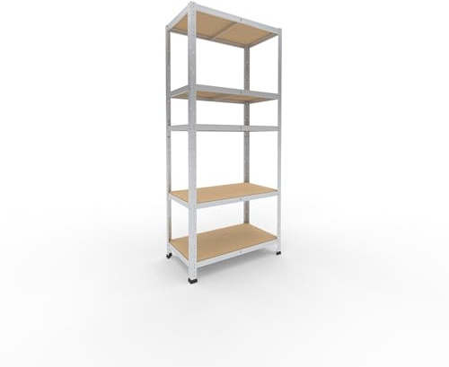 shelfplaza Home 180x80x45cm Schwerlastregal verzinkt mit 5 Böden x 175kg | Kellerregal · Lagerregal · Metallregal · Regale für Kellerraum · Steckregal · Abstellraum Regal