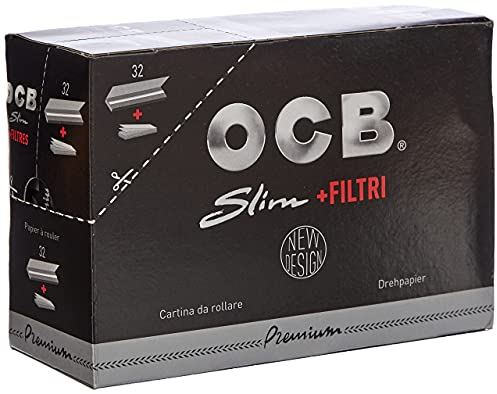 OCB Premium Long Slim Paper schwarz + Tips Zigarettenpapier, Papier, 15 x 15 x 5 cm