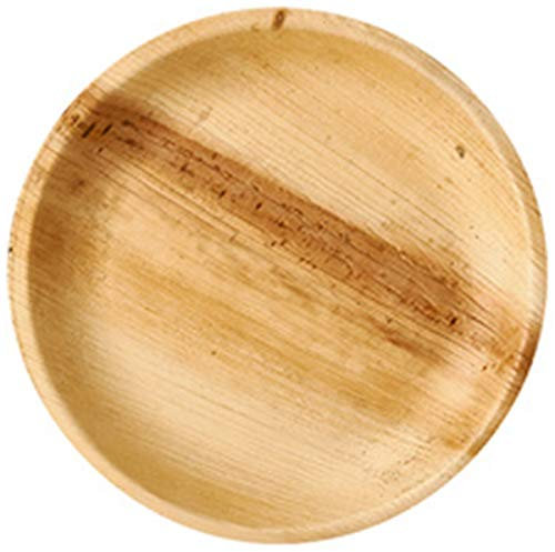 25 runde Einwegteller Einweggeschirr Teller aus Palmblatt PAPSTAR pure Ø 18,5 cm x 2,5 cm