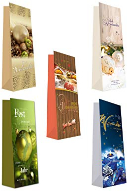 diverse 30 Flaschentüten Weihnachten 36x13x9 Jumbo Geschenktüten Weihnachtstüte 22-3002 Weihnachtstaschen Tüten Flasche