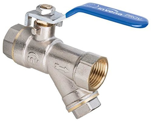 Standard Water Flow Rate Ball Valve with Strainer and Handle Female x Female 1 BSP