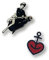 ASTRA Metall-Anstecker Pin 2er Set Herzanker und Knolle, für Männer & Frauen, Geschenk-Ideen aus St. Pauli