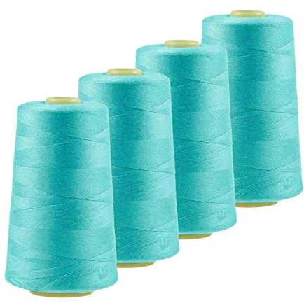 4 x 4572m Qualitäts Overlock-Garn Overlock-Nähgarn Oeko-Tex Farbe 821-860, Farbe:A833 türkis