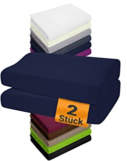npluseins 2er Pack Spannbezüge Kissenbezüge für Gesundheitskissen 1450.2049, 1 Pack (2 Stück) - Spannbezüge 35-40 x 55-60 cm, Navyblau