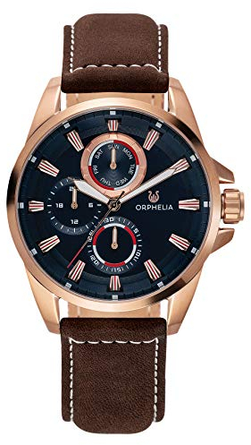 Orphelia Herren Multi Zifferblatt Uhr Eddington mit Echtleder Armband Braun