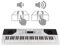 FunKey 61 Edition Touch Keyboard - 61 Tasten - Touch Response - 300 Sounds & 300 Rhythmen - Begleitautomatik und Lernfunktionen - USB-, Mikrofon- und Kopfhöreranschluss - Weiß