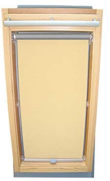 Rollo für VELUX Dachfenster THERMO Alu-Rückseite Dachfensterrollo für TYP VK/VE/VS - 085 Typ I - Baujahr ab März 1984 - Farbe Creme - mit Haltekrallen
