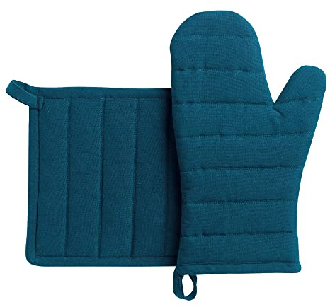 Set aus recyceltem Topflappen/Ofenhandschuh Jona 15 X 30 pfau 15 x 30 cm Winkler