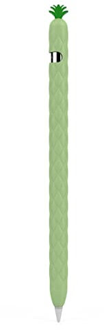 BEYEE Pencil Case Silicone Soft Protective Cover Accessories (Cute Fruit Shape Design) Compatible with Apple Pencil 1st Generation (Green)