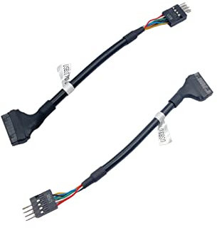 4Pcs USB 3.0 Header to USB 2.0 Motherboard Adapter Cable, 19 Pin USB3.0 Female to 9 Pin USB2.0 Male Connectors Motherboard Cable