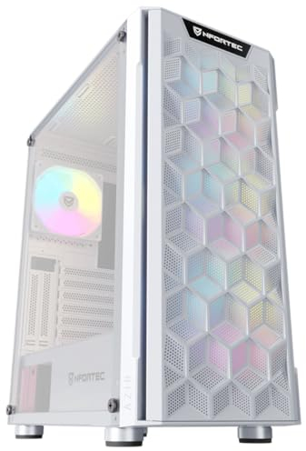 Nfortec Azir Caja PC Gaming con Vidrio Templado, Ventilador Incluido, Frontal mallado, Compatible refrigeración líquida 360 mm - Color Blanco