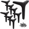 GOYADA Lot de 8 Pieds de Canape Metal Noir 17 cm, Pieds de Canapé Charge Jusqu'à 600 KG, Pied de Meuble Noir avec 40 Vis, Pied de Table Basse Metal pour Canapé, Meuble TV, Placard, Sofa
